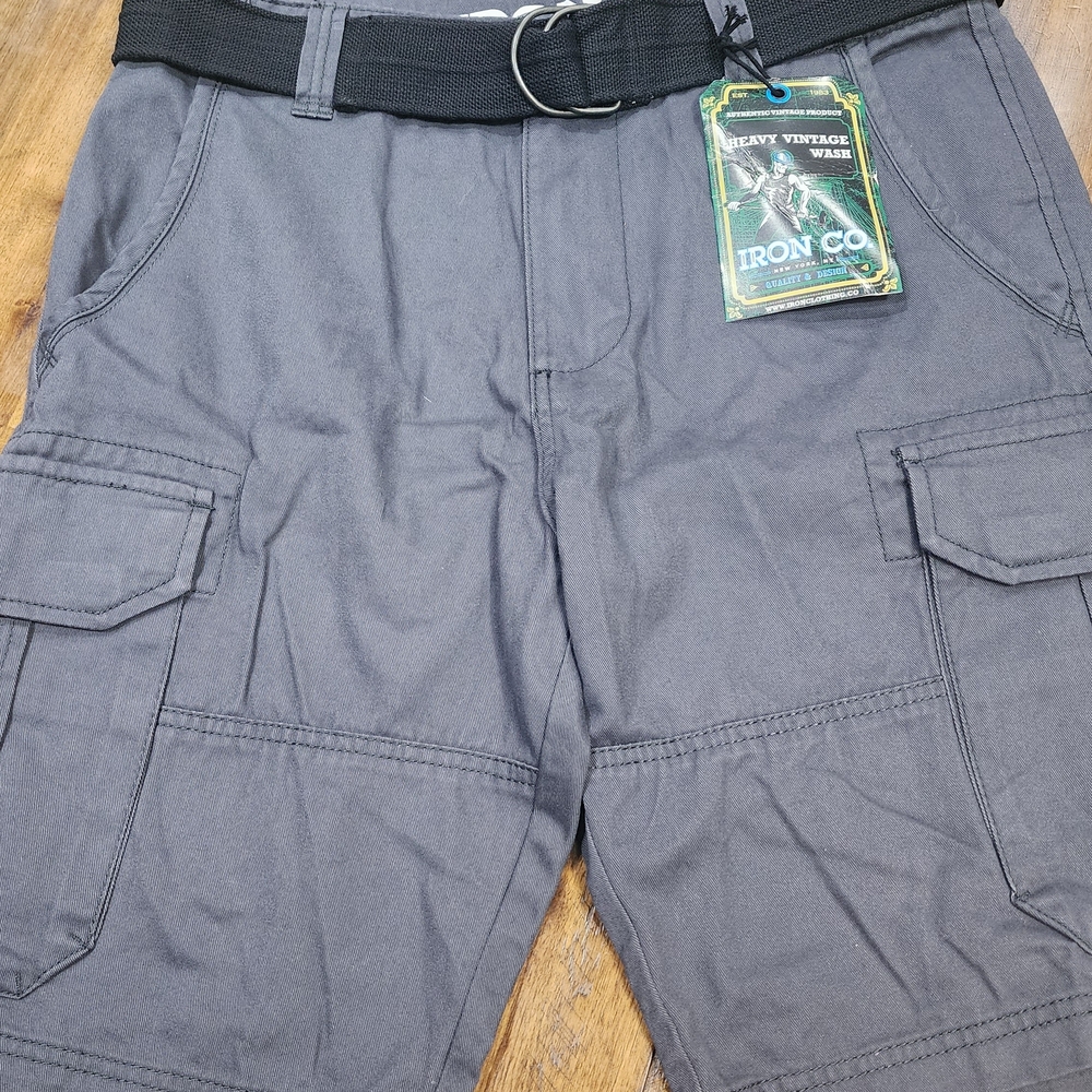 IRON CO MEN'S CARGO Shorts Gray SIZE 32 New With Tags